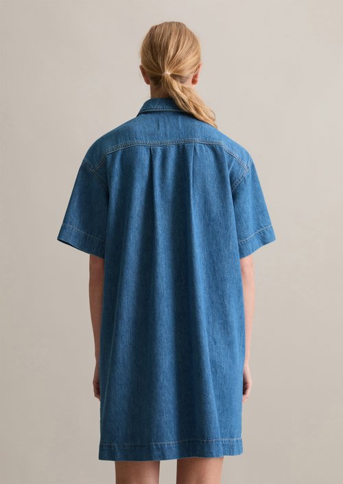 Relaxed denim dress — Aqua