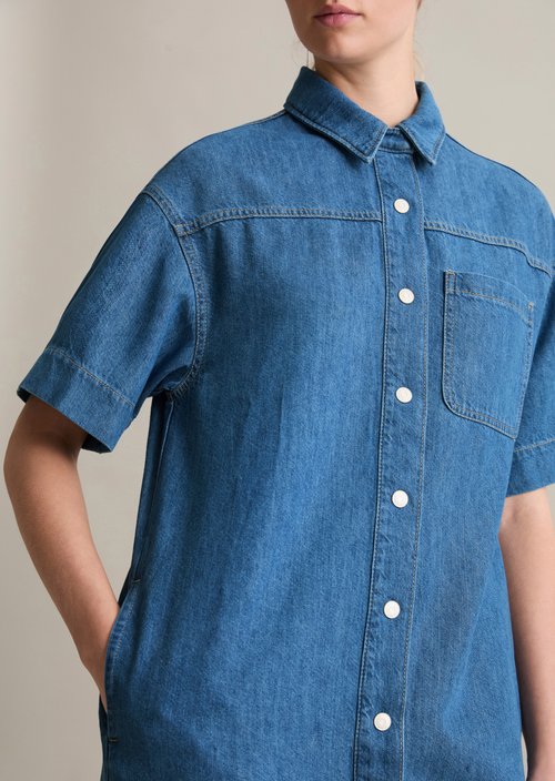 Relaxed denim dress — Aqua