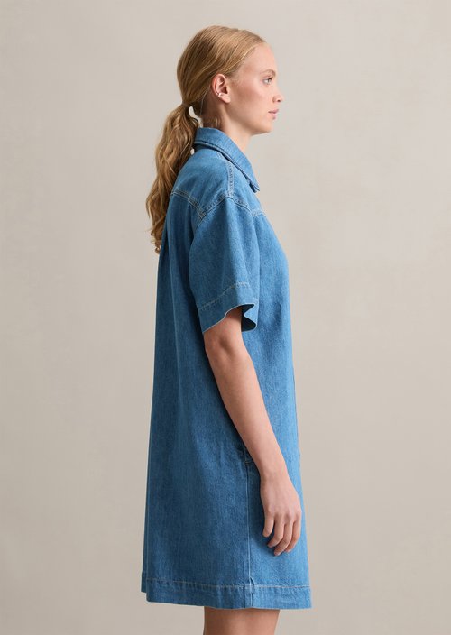 Relaxed denim dress — Aqua