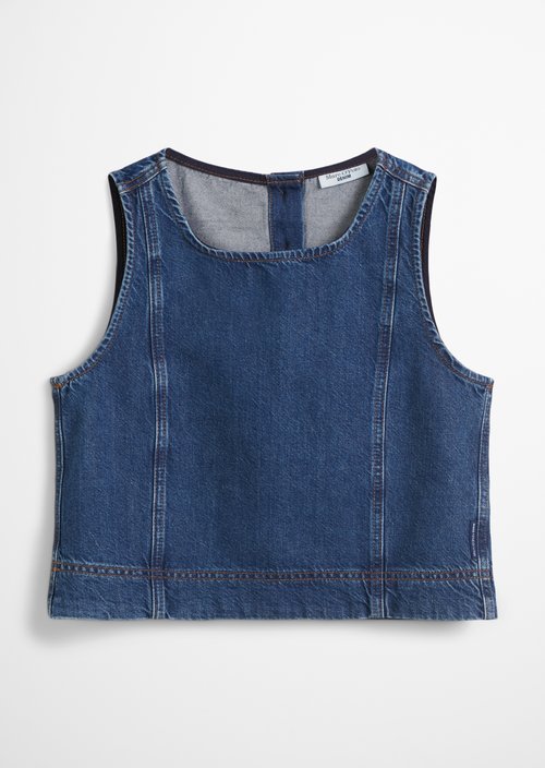Cropped denim top — Dark Blue