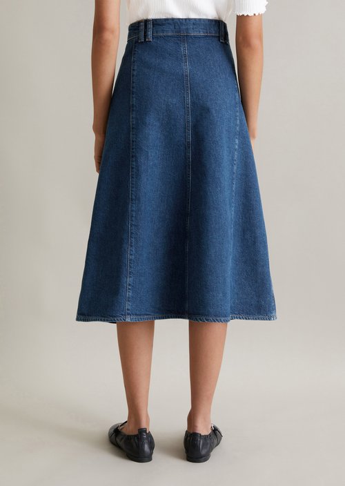 Midi denim skirt midi — Dark Blue (alternate view)