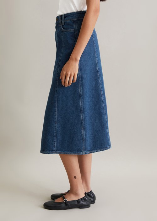 Midi denim skirt midi — Dark Blue