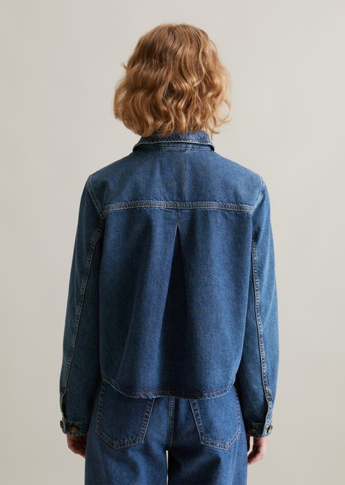 Cropped denim jacket — Dark Blue