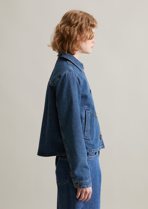 Cropped denim jacket — Dark Blue