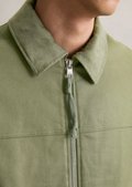 Workwear jacket with corduroy collar - green | Bomber