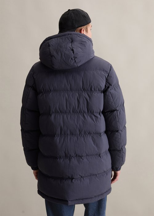 Hooded quilted coat — Blue Depths (alternate view)