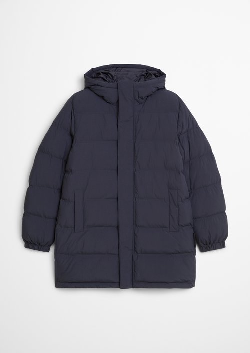 Hooded quilted coat — Blue Depths