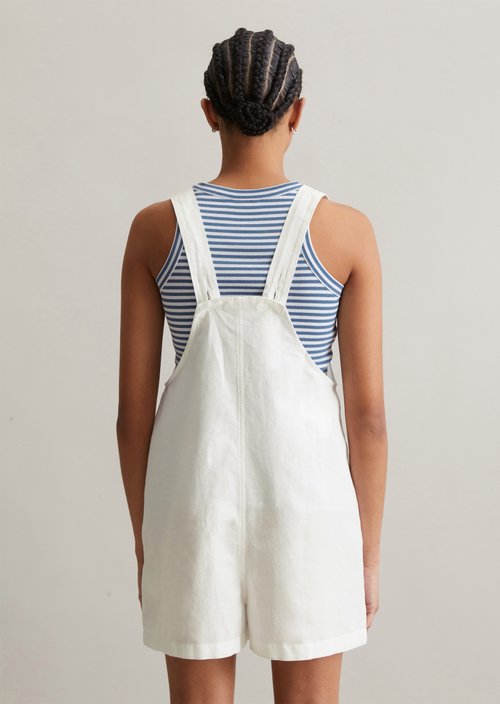 Relaxed short overall — Silky White