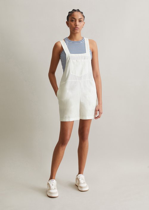 Relaxed short overall — Silky White