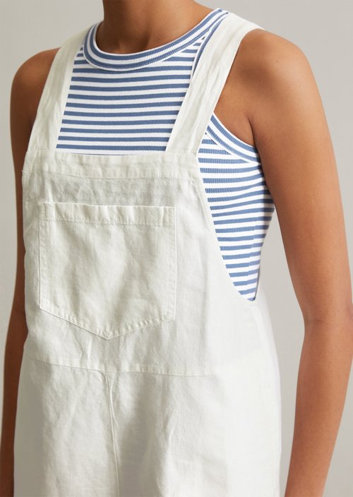Relaxed short overall — Silky White
