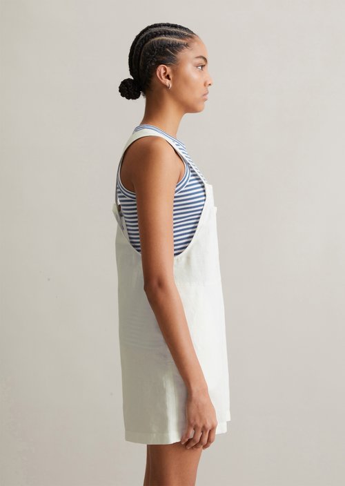 Relaxed short overall — Silky White
