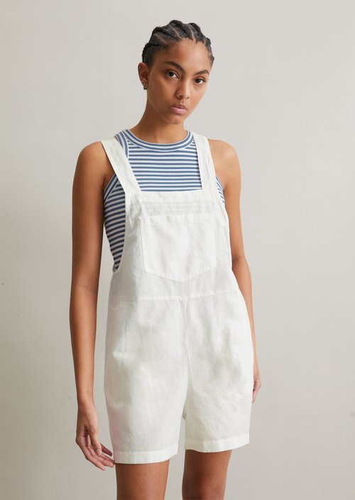 Relaxed short overall — Silky White