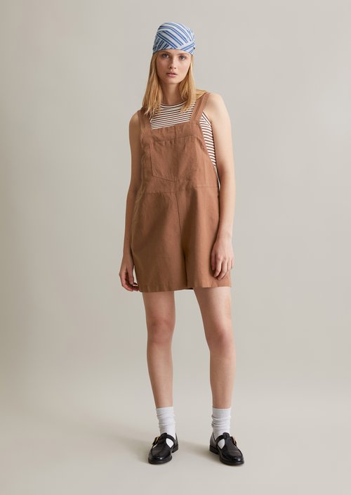 Relaxed short overall — Melted Chocolate