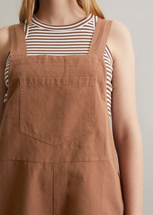 Relaxed short overall — Melted Chocolate