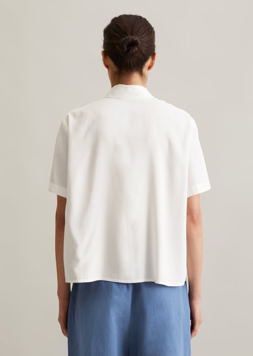 Relaxed short-sleeved blouse — Silky White