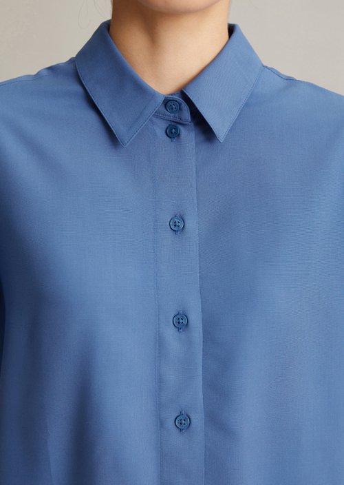 Relaxed short-sleeved blouse — Cerulean Blue