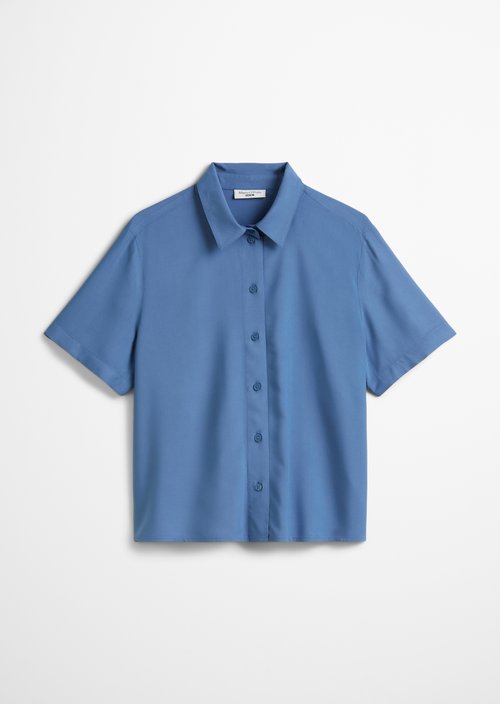 Relaxed short-sleeved blouse — Cerulean Blue