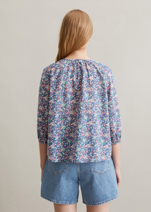 Relaxed print blouse — Medium Blue