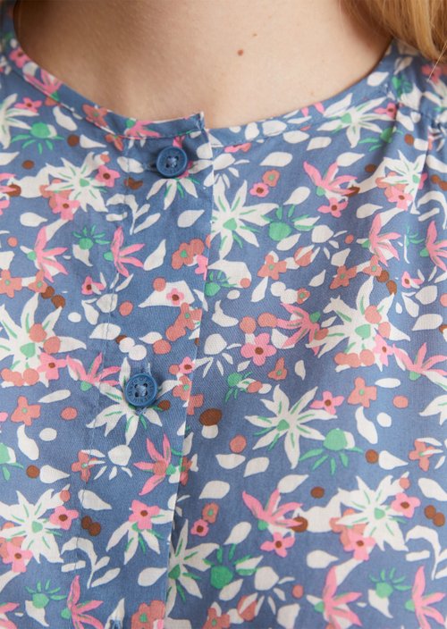Relaxed print blouse — Medium Blue