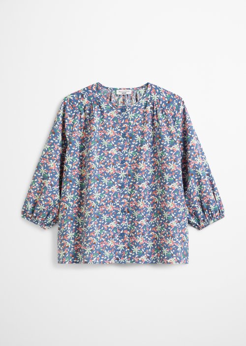 Relaxed print blouse — Medium Blue