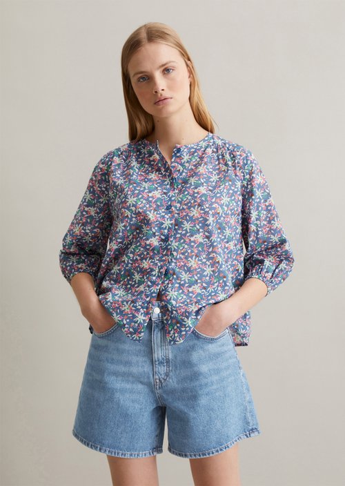 Relaxed print blouse — Medium Blue