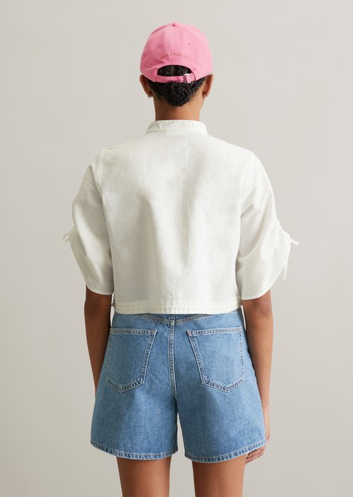 Relaxed short-sleeved blouse — Silky White