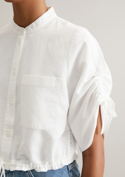 Relaxed short-sleeved blouse — Silky White
