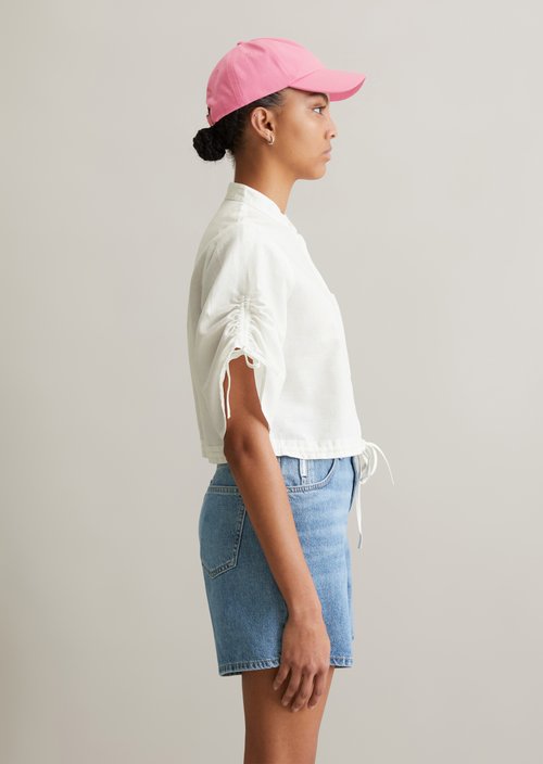 Relaxed short-sleeved blouse — Silky White