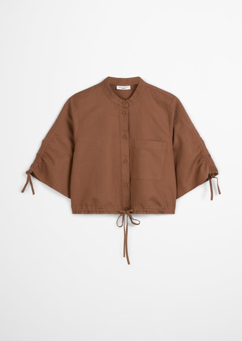 Relaxed short-sleeved blouse — Melted Chocolate