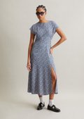 ワンピース MARINE SERRE Woman Dress Blue WDR327ACDEN0002 BL05 Moon Laser Denim Mini Dress • Marine Serre