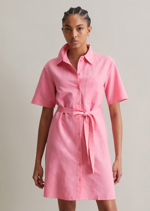Relaxed shirt dress — Soft Pink