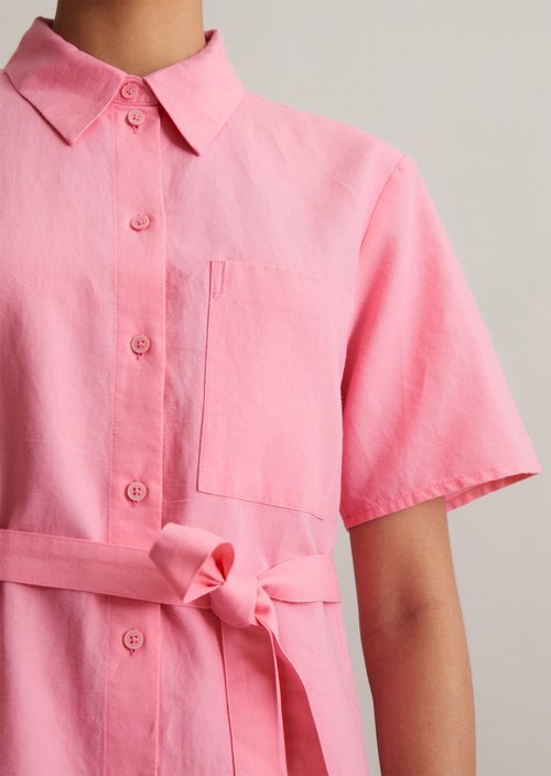 Relaxed shirt dress — Soft Pink