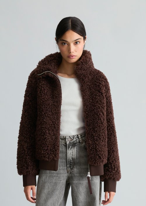 Teddy blouson regular — Espresso Brown