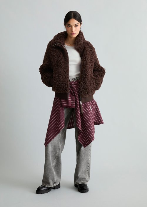 Teddy blouson regular — Espresso Brown