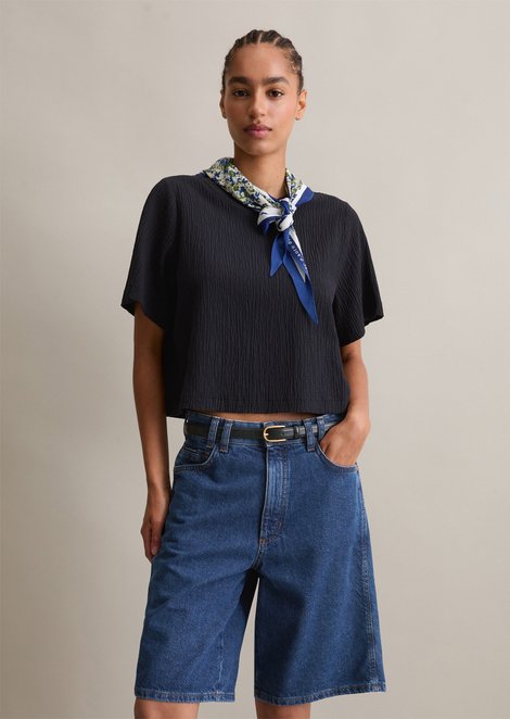 Marc O'Polo Relaxte blouse shirt, Dames, blauw, L, 56% Katoen, 43% Viscose, 1% Elasthaan