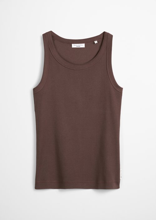 Ribbed tank top slim — Brown Coffee