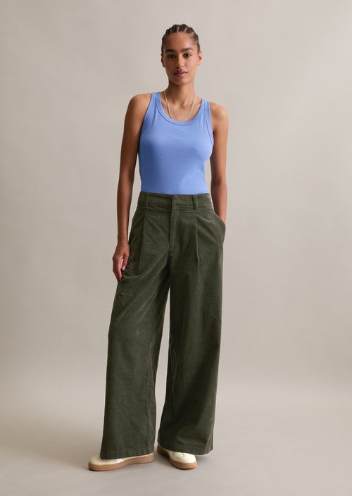 Ribbed tank top slim — Lake Blue