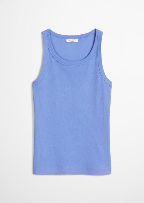 Ribbed tank top slim — Lake Blue