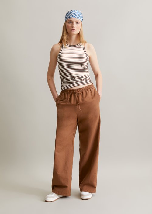 DfC ribbed top slim — Medium Brown