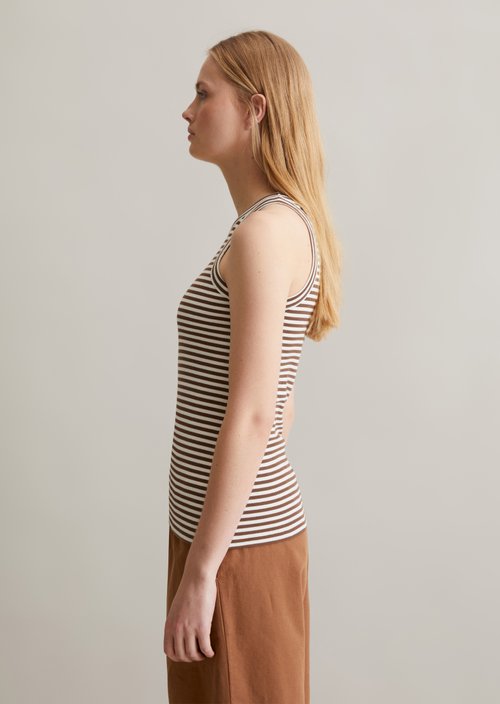 DfC ribbed top slim — Medium Brown