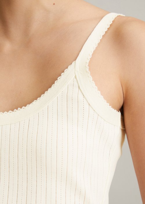 Pointelle top slim — Dandelion Dust