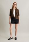 Marc O'Polo Kurzarm-Cardigan regular, Damen, braun, Gr. l, 100% Baumwolle