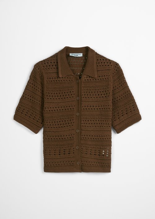Regular short sleeve cardigan — Melted Chocolate