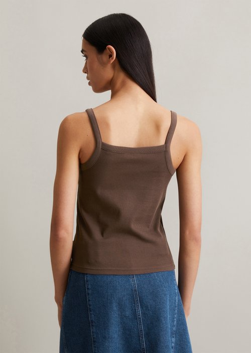 Cropped strap top — Brown Coffee