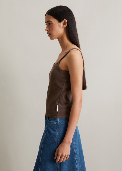 Cropped strap top — Brown Coffee