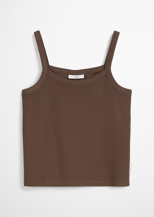 Cropped strap top — Brown Coffee