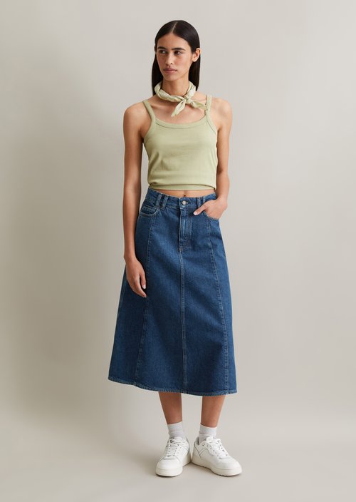 Cropped strap top — Elm Green
