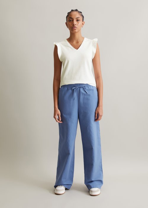 Regular flounce T-shirt — Silky White