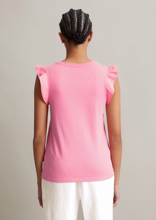 Regular flounce T-shirt — Soft Pink