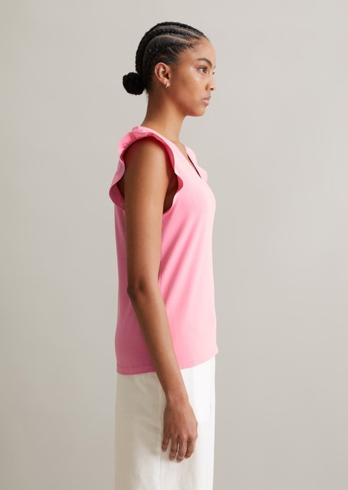 Regular flounce T-shirt — Soft Pink